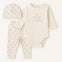 3 Pcs Newborn Baby Printed Long Sleeve Romper, Pajama with Cap BS6420C